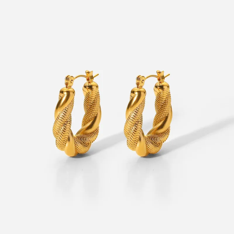Gold Hoop Earrings - Devoted to You Twisted sold by Mason & Madison Co.