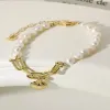 Gold Heart Charm Pearl Bracelet sold by Mason & Madison Co.