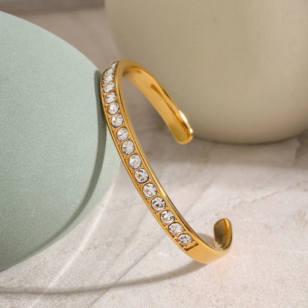 Gold Tennis Cuff Bracelet with Diamonds sold by Mason & Madison Co. product image thumbnail 3