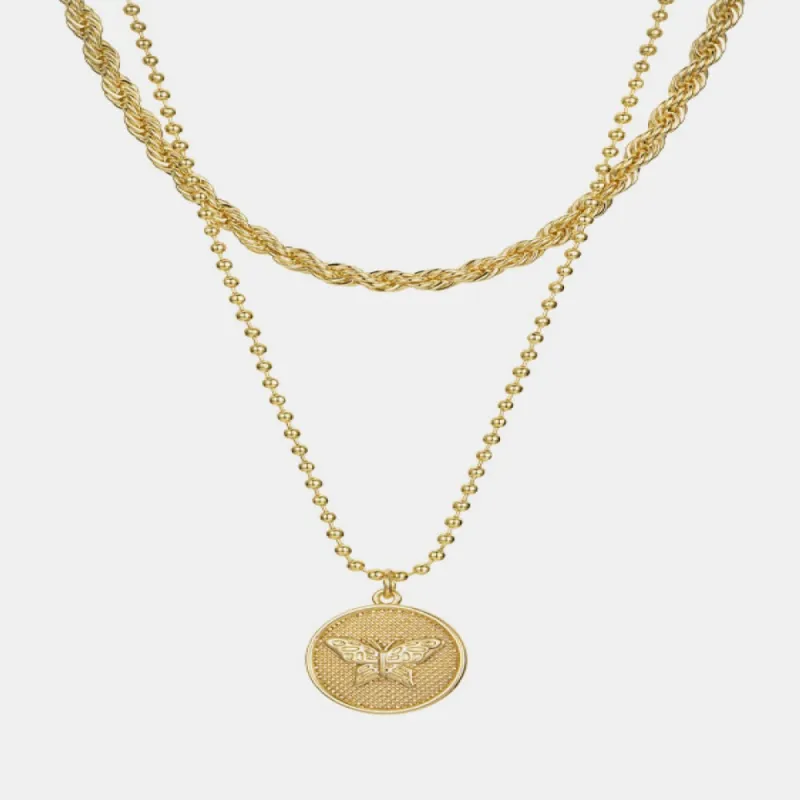 Butterfly Pendant & Twisted Rope Chain Necklaces Bundle sold by Mason & Madison Co.