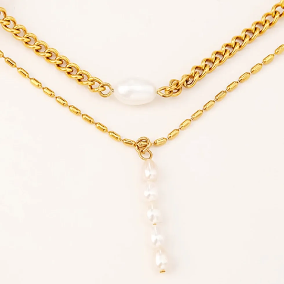 Layered Pearl Pendant Necklace sold by Mason & Madison Co. product image thumbnail 5