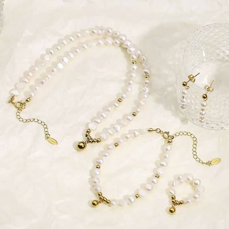 Pearl Chain Drop Earrings sold by Mason & Madison Co. product image thumbnail 4