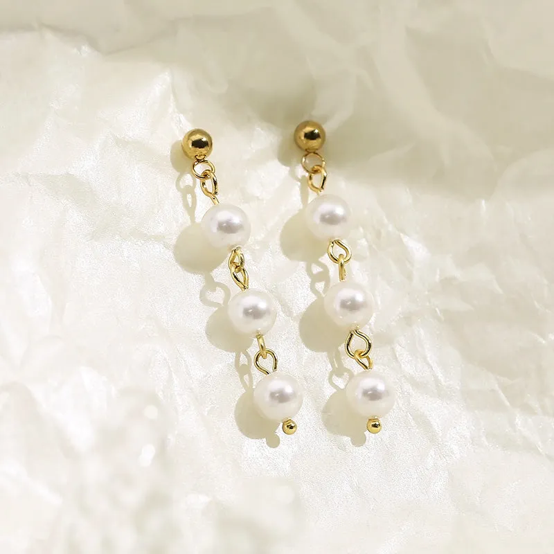 Pearl Chain Drop Earrings sold by Mason & Madison Co.
