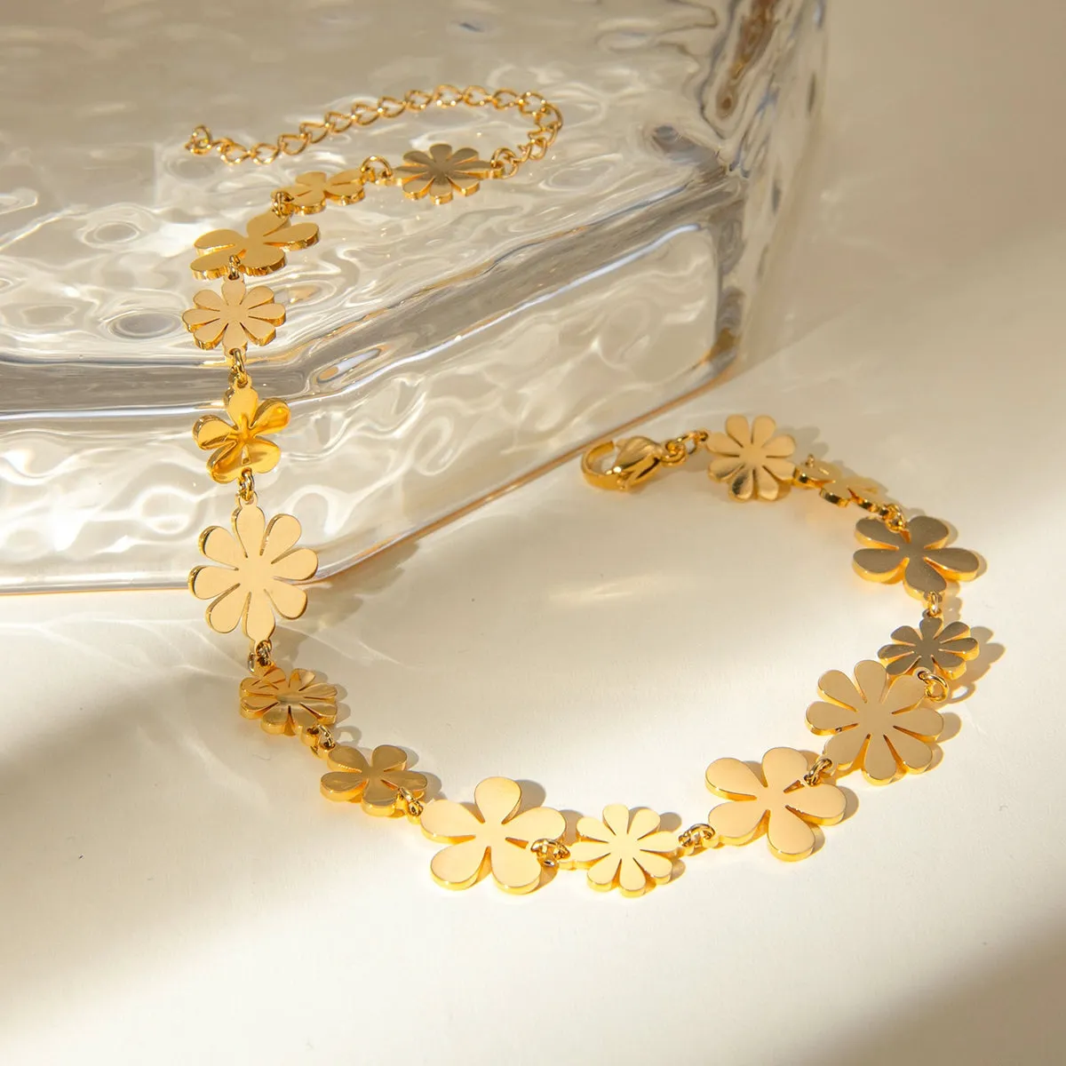 Gold Chain Bracelet - Flower sold by Mason & Madison Co. product image thumbnail 2