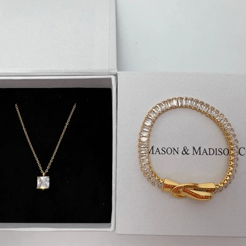 Gold Cubic Diamond Bundle Set sold by Mason & Madison Co.