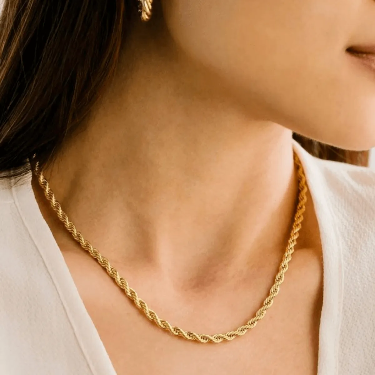 18K Gold Rope Chain Necklace sold by Mason & Madison Co. product image thumbnail 2