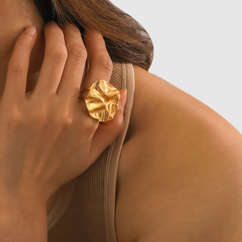 Gold Open Ring - Elegant Textured sold by Mason & Madison Co.