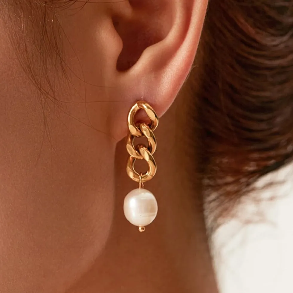 Pearl Chain Necklace Earrings Ring Bundle Set - MADISON PEARL DUET™ Elegance sold by Mason & Madison Co. product image thumbnail 4