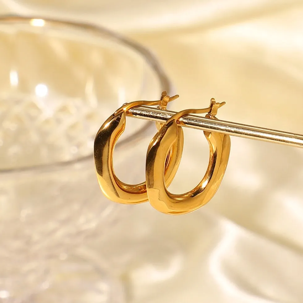 Gold Hoop Earrings - Oval sold by Mason & Madison Co. product image thumbnail 2