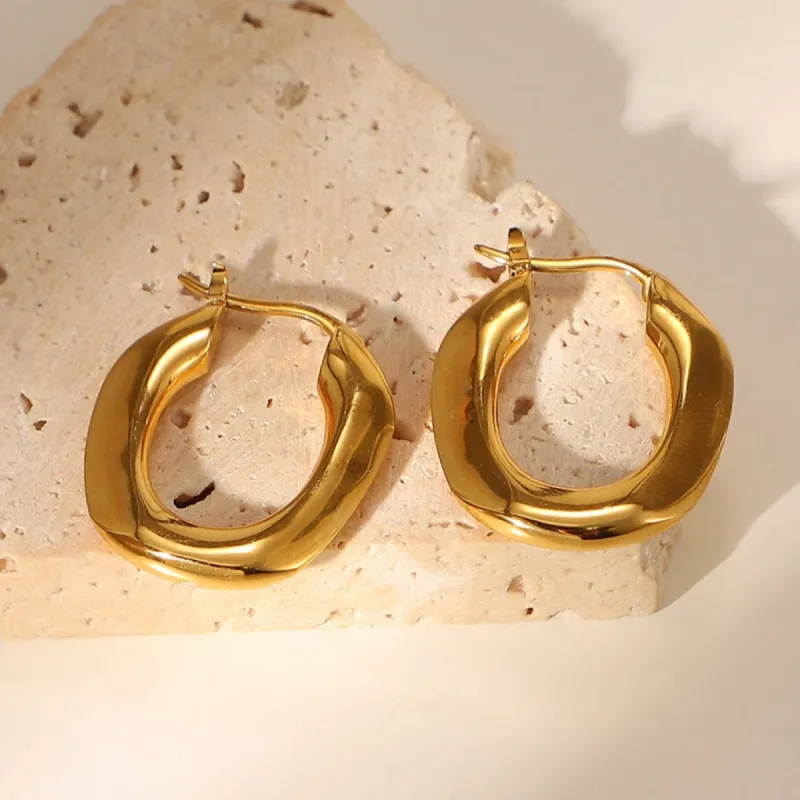 Gold Hoop Earrings - Oval sold by Mason & Madison Co.