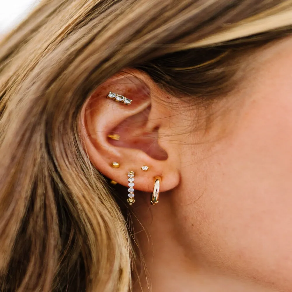 Gold Huggie Hoop Earrings - Simple Beauty sold by Mason & Madison Co. product image thumbnail 4