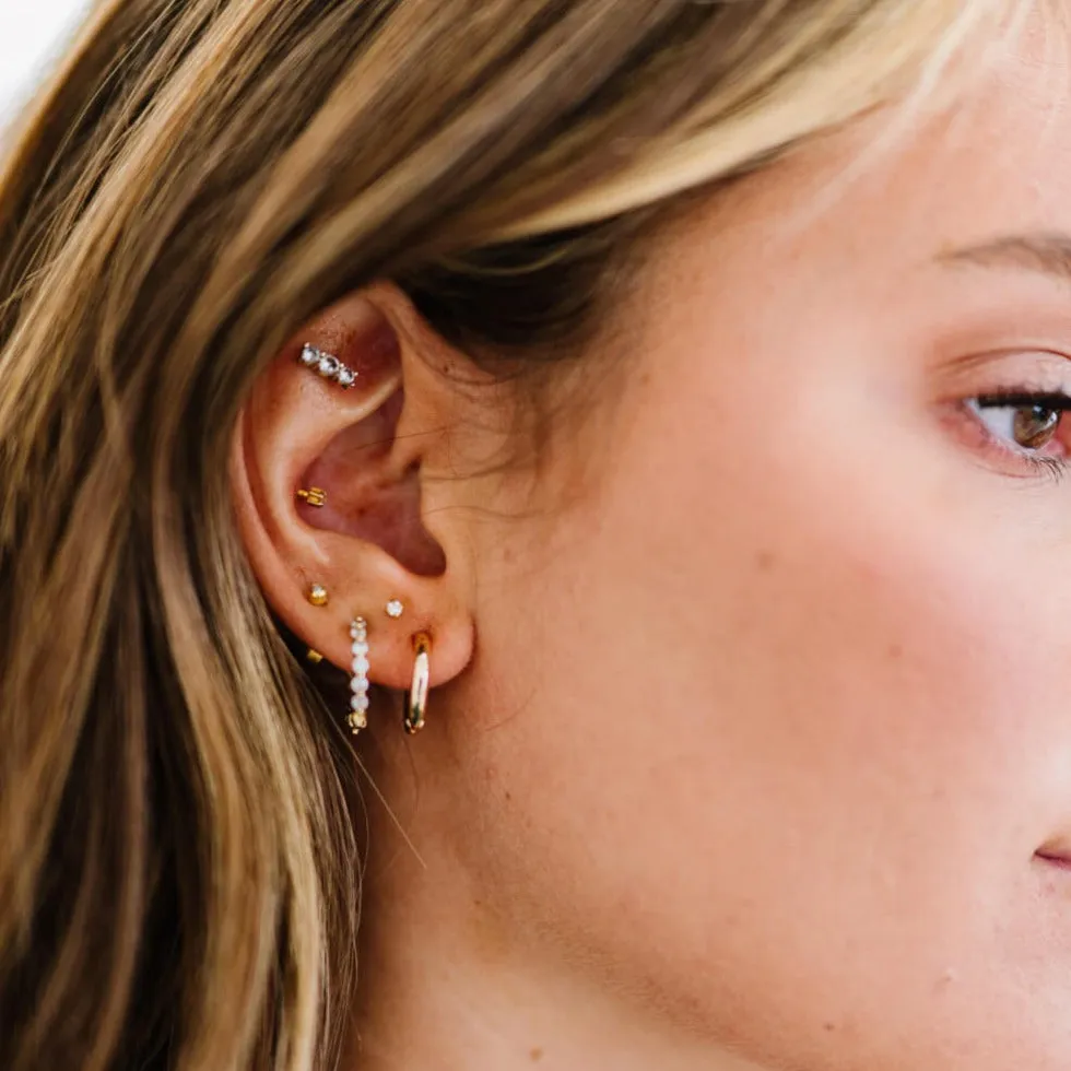 Gold Huggie Hoop Earrings - Simple Beauty sold by Mason & Madison Co. product image thumbnail 2