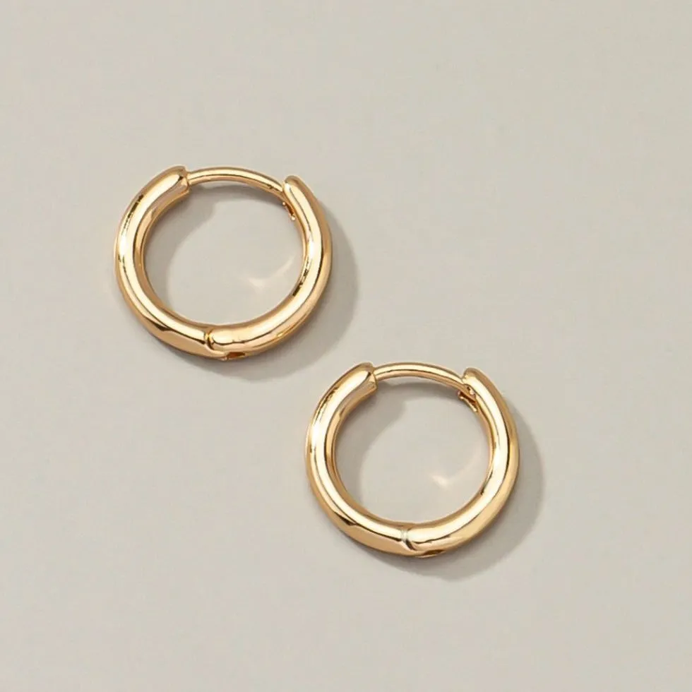 Gold Huggie Hoop Earrings - Simple Beauty sold by Mason & Madison Co.