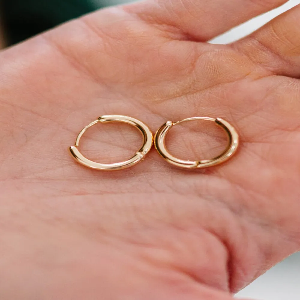 Gold Huggie Hoop Earrings - Simple Beauty sold by Mason & Madison Co. product image thumbnail 3