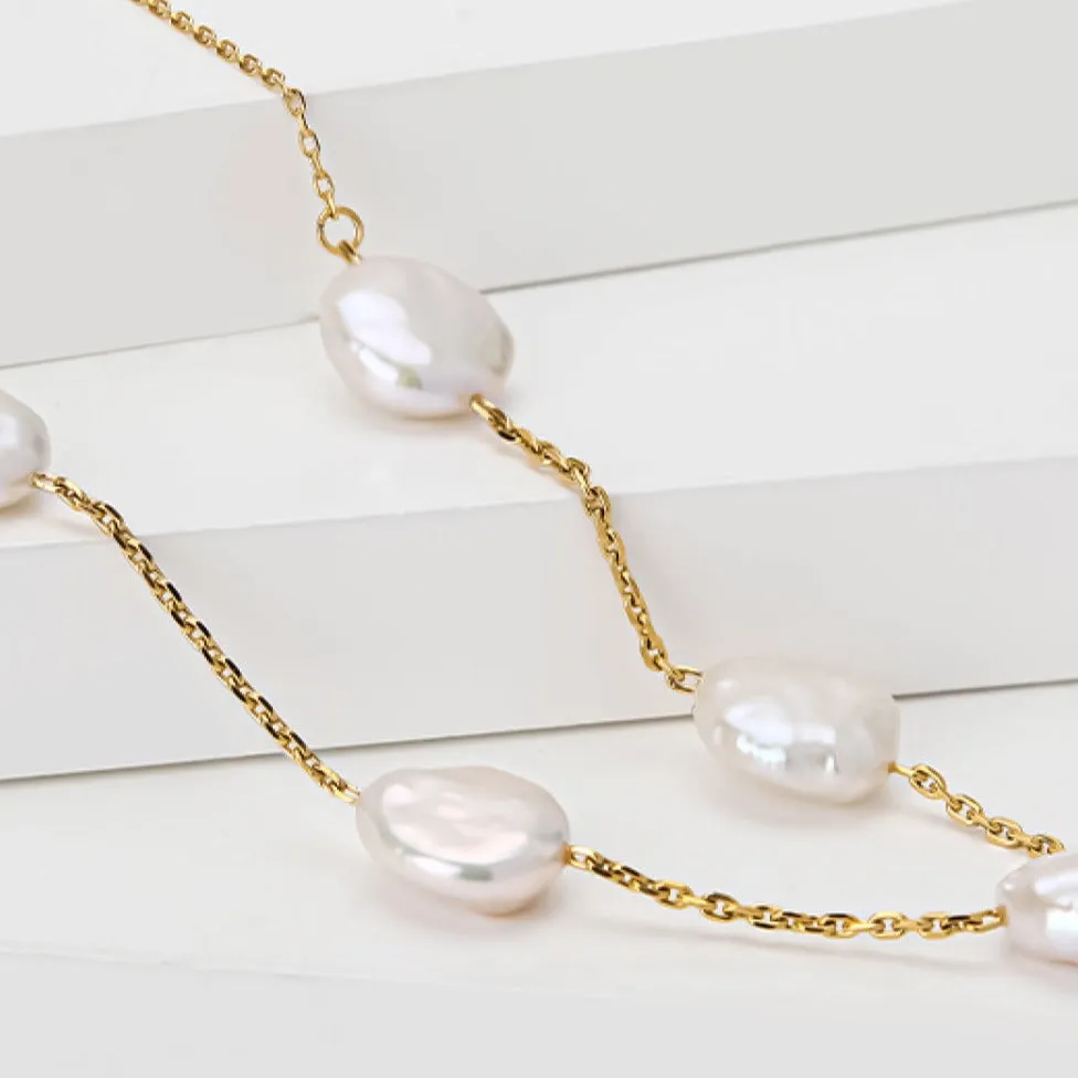 Pearl Chain Necklace sold by Mason & Madison Co. product image thumbnail 3