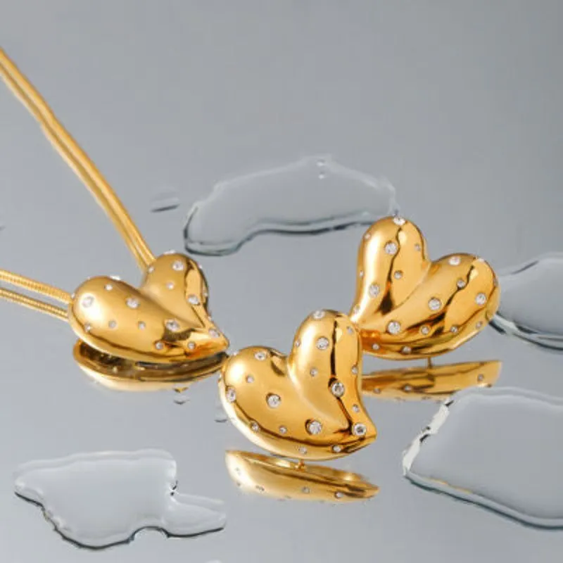 Gold Heart Pendant Necklace with Diamonds sold by Mason & Madison Co. product image thumbnail 4