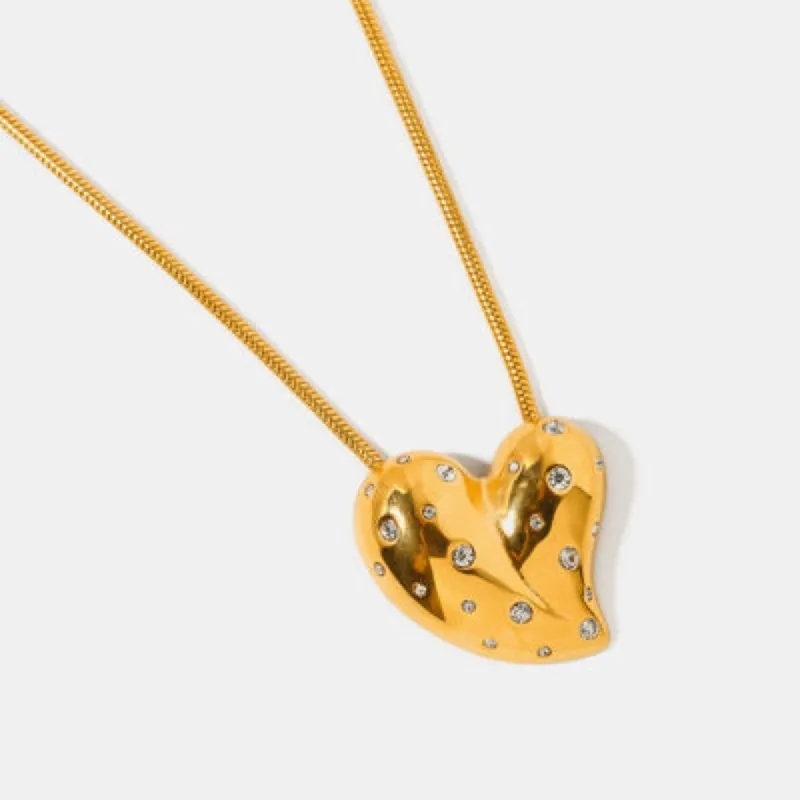 Gold Heart Pendant Necklace with Diamonds sold by Mason & Madison Co.