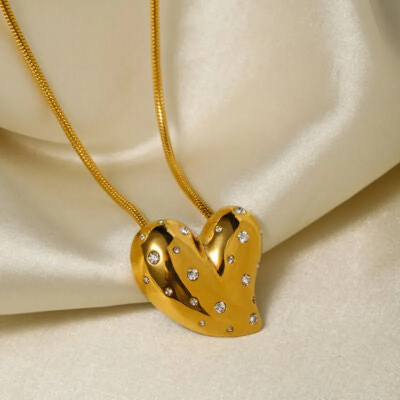 Gold Heart Pendant Necklace with Diamonds sold by Mason & Madison Co. product image thumbnail 3