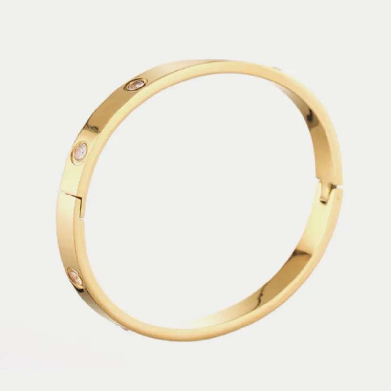 Gold Inlaid Diamond Bangle Bracelet sold by Mason & Madison Co.