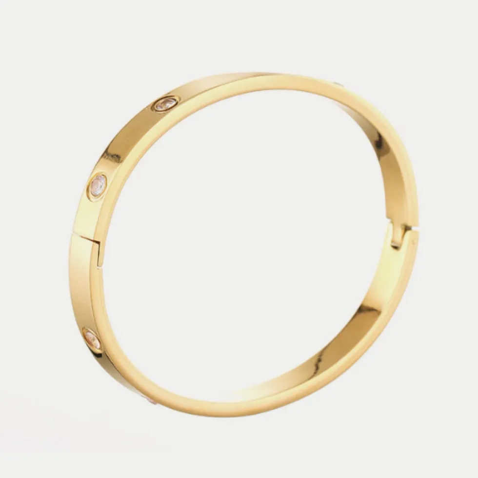 Gold Inlaid Diamond Bangle Bracelet sold by Mason & Madison Co.