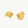 Gold Stud Earrings with Line sold by Mason & Madison Co.