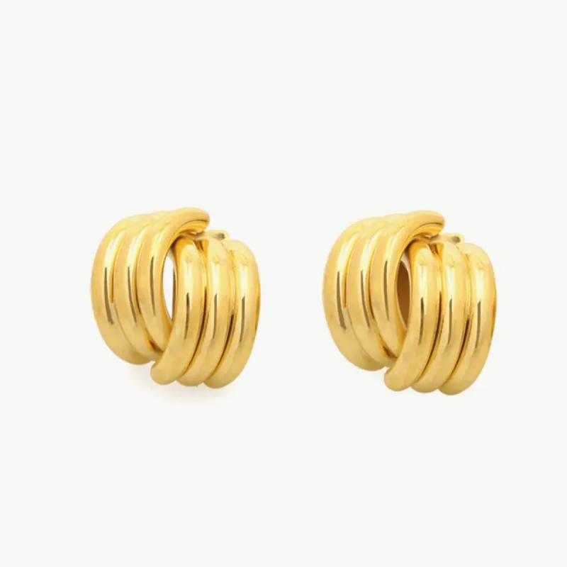 Gold Stud Earrings with Line sold by Mason & Madison Co.