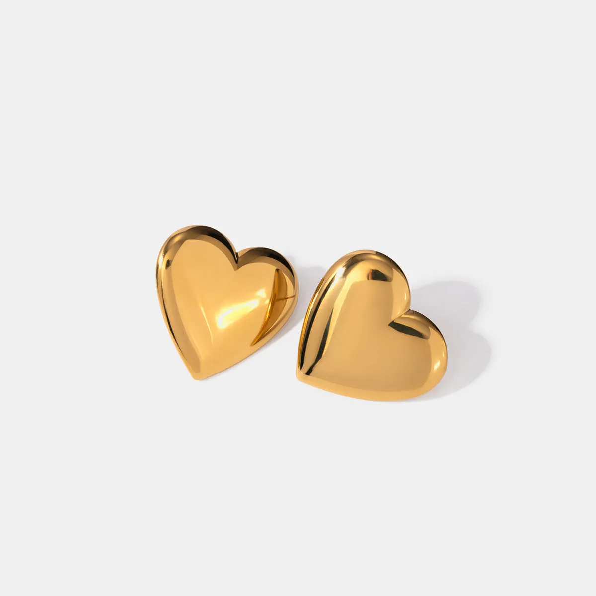 Gold Heart Stud Earrings sold by Mason & Madison Co.