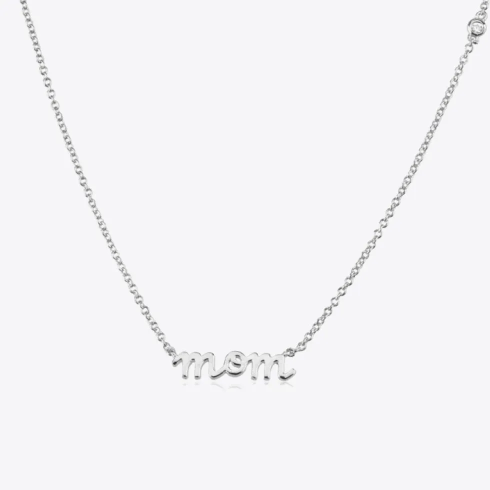 Silver MOM Pendant Necklace sold by Mason & Madison Co.