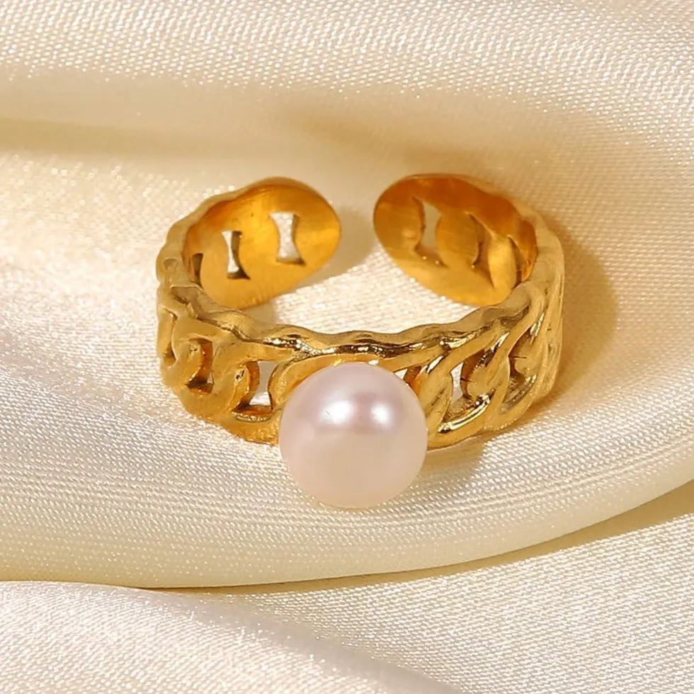 Pearl Open Ring - MADISON PEARL DUET™ sold by Mason & Madison Co. product image thumbnail 3