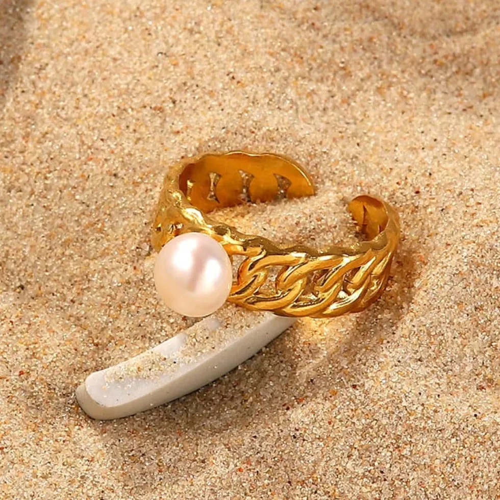 Pearl Open Ring - MADISON PEARL DUET™ sold by Mason & Madison Co. product image thumbnail 4