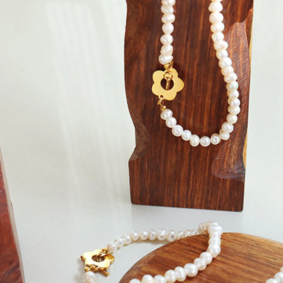 Pearl Chain Bracelet with Flower sold by Mason & Madison Co. product image thumbnail 3