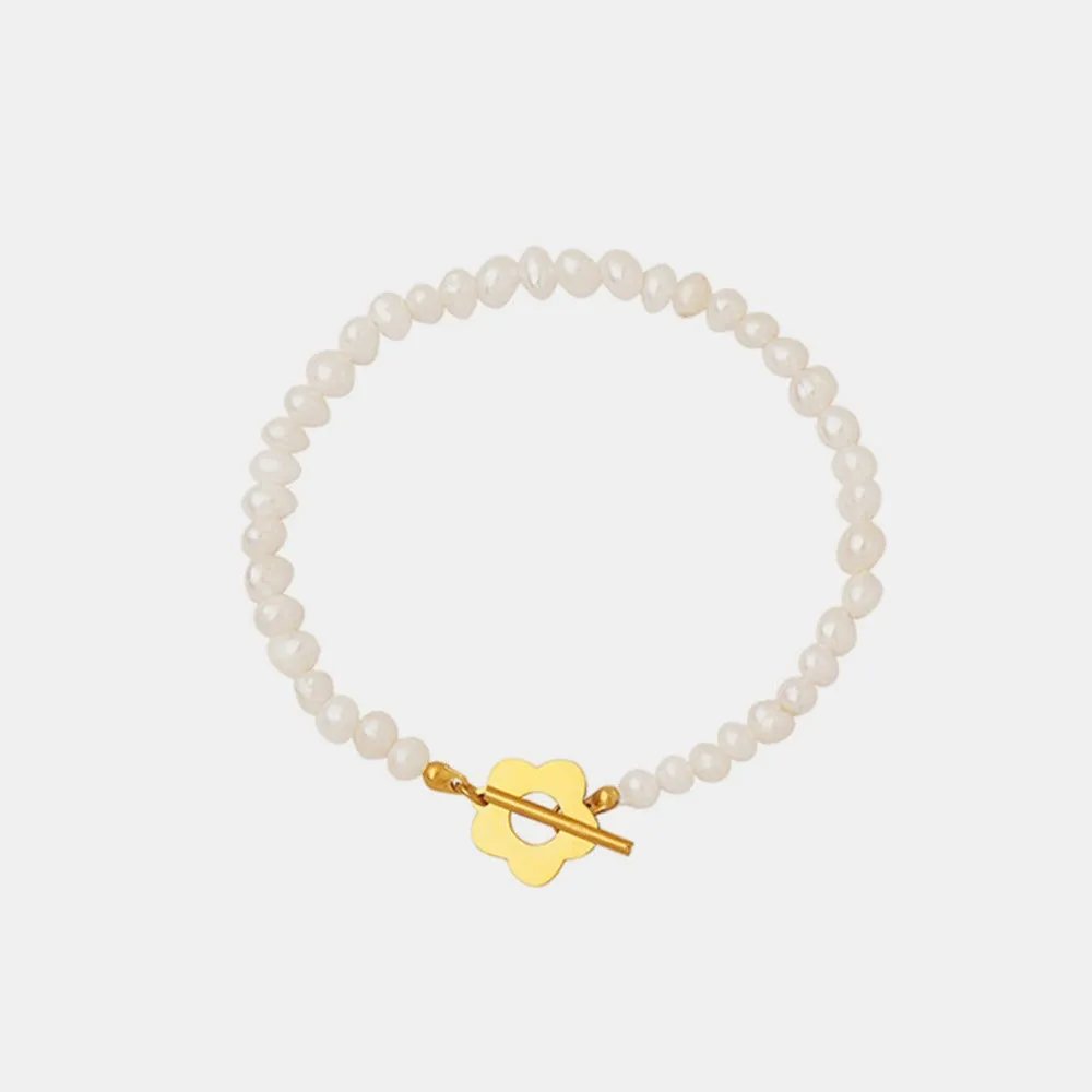 Pearl Chain Bracelet with Flower sold by Mason & Madison Co. product image thumbnail 2