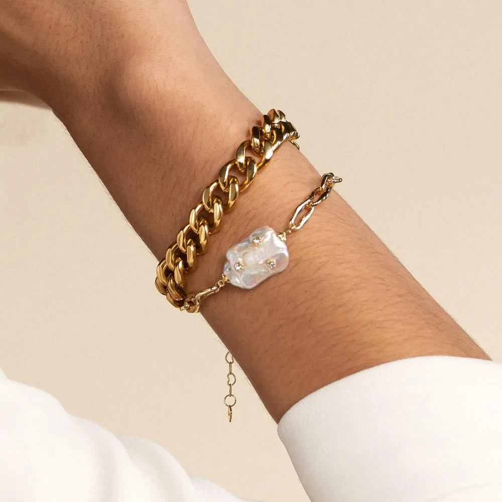 Pearl Charm Chain Bracelet sold by Mason & Madison Co.