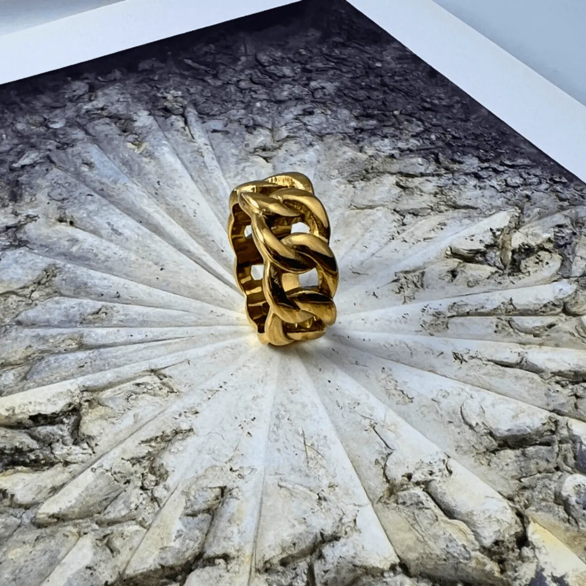 Gold Chain Ring - MASON CHUNKY CHAIN™ sold by Mason & Madison Co. product image thumbnail 3