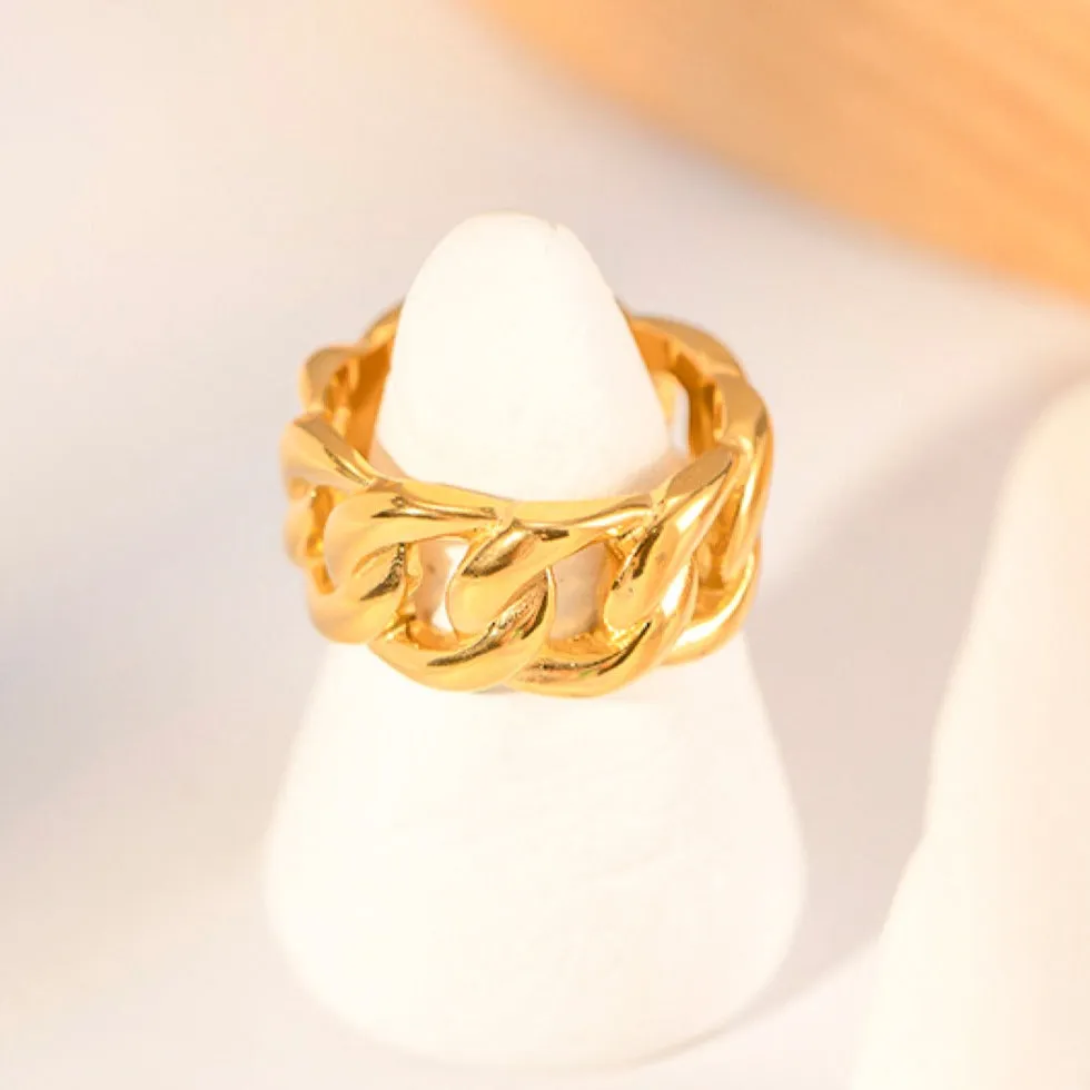 Gold Chain Ring - MASON CHUNKY CHAIN™ sold by Mason & Madison Co. product image thumbnail 5