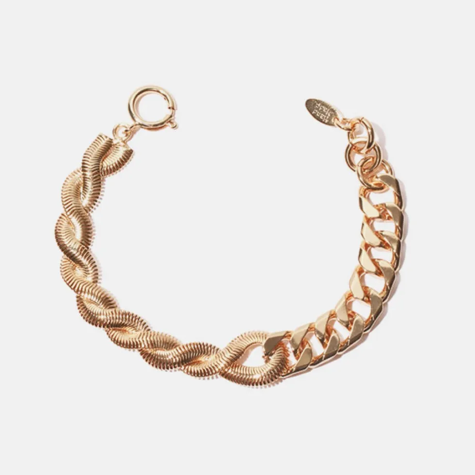 Gold Herringbone Chunky Chain Bracelet sold by Mason & Madison Co. product image thumbnail 2