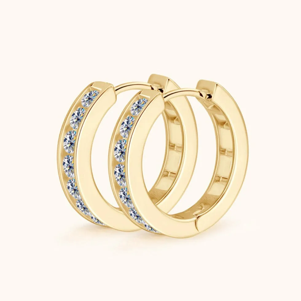 Gold Diamond Huggie Earrings sold by Mason & Madison Co.