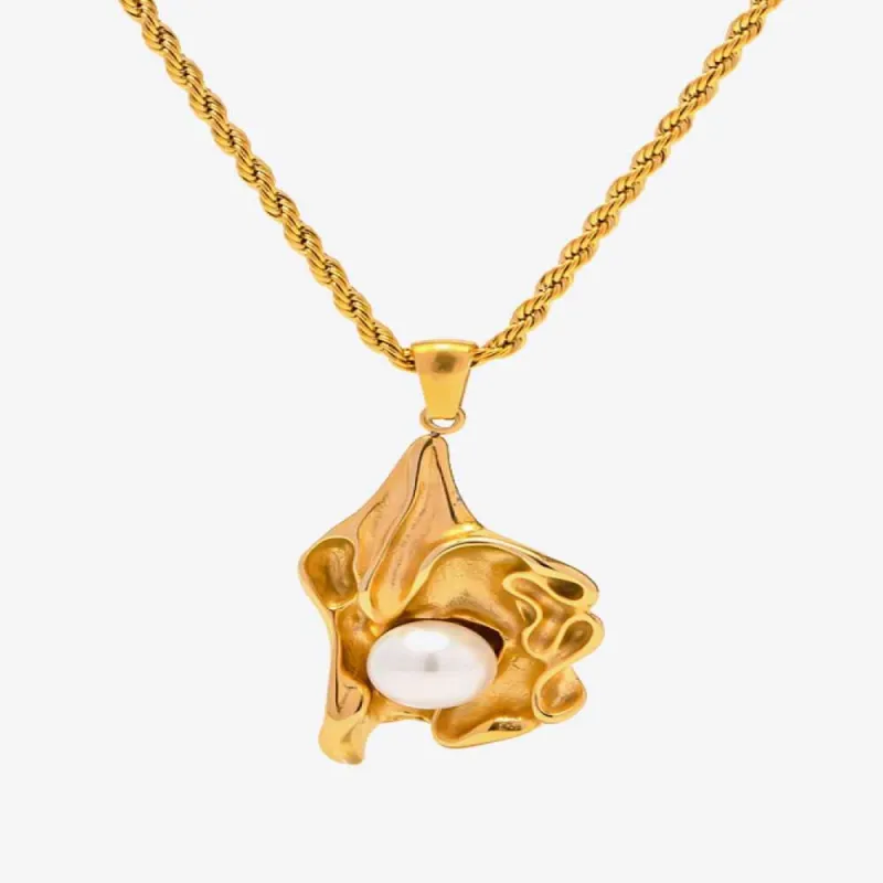 Gold Pendant Necklace with Pearl sold by Mason & Madison Co.