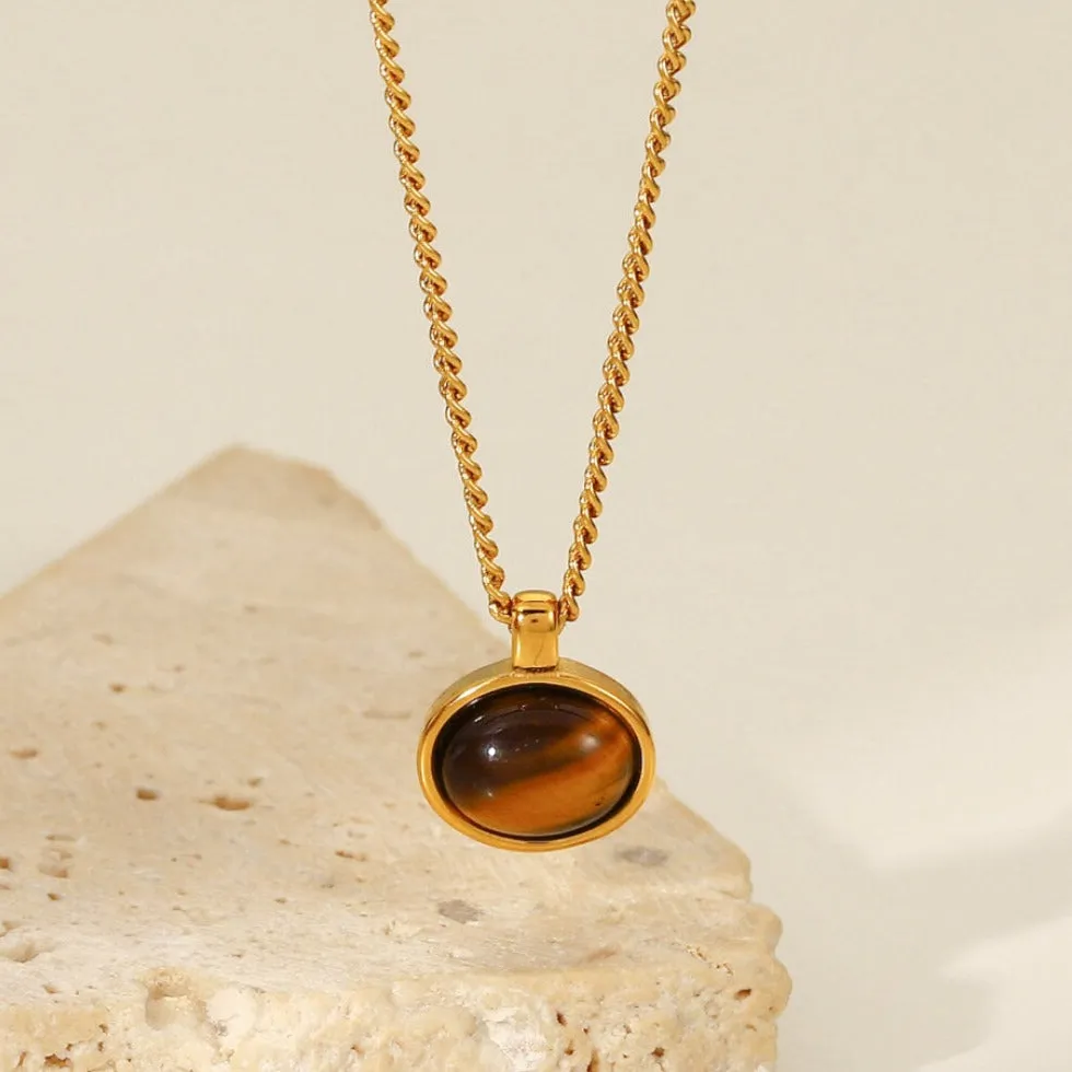 Always Remind Of You - Gold Natural Stone Pendant Necklace sold by Mason & Madison Co. product image thumbnail 2