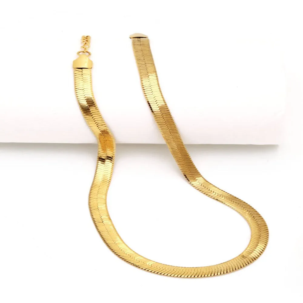 18K Gold Herringbone Chain Necklace sold by Mason & Madison Co.