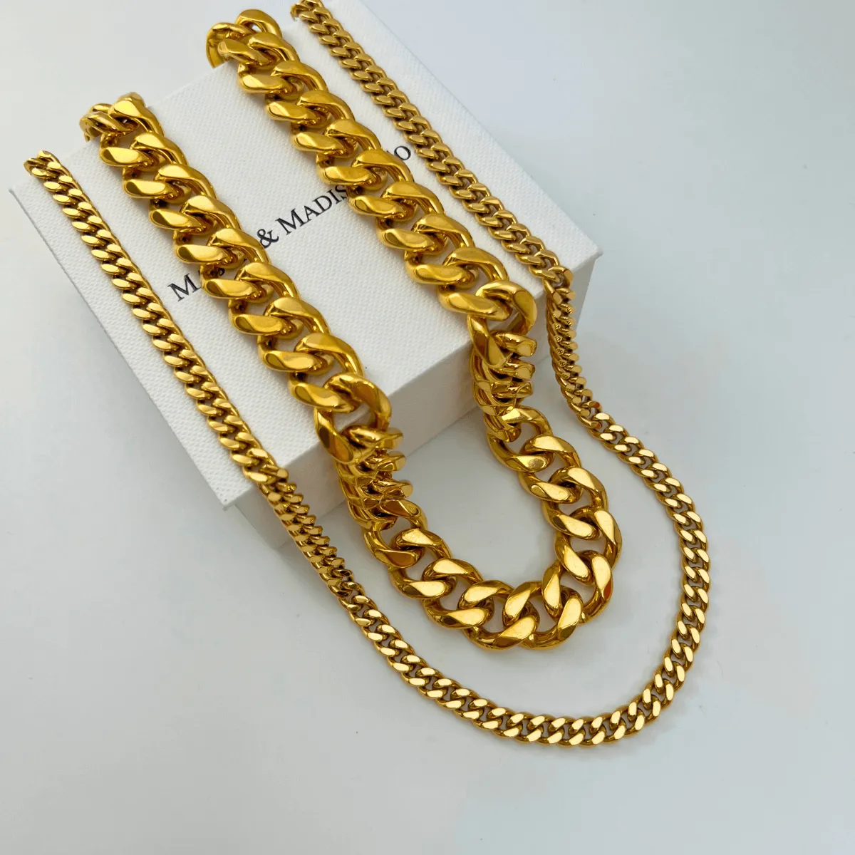 Gold Chunky Chain + Cable Chain Necklace Stack Bundle - MASON CHUNKY CHAIN™ sold by Mason & Madison Co. product image thumbnail 2