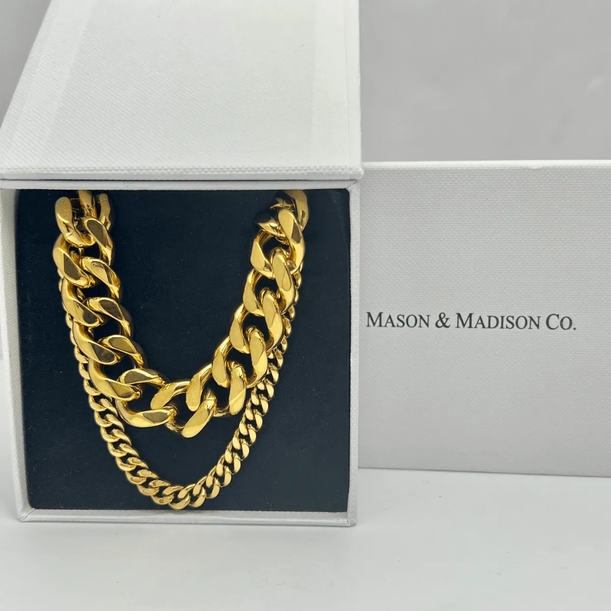 Gold Chunky Chain + Cable Chain Necklace Stack Bundle - MASON CHUNKY CHAIN™ sold by Mason & Madison Co.