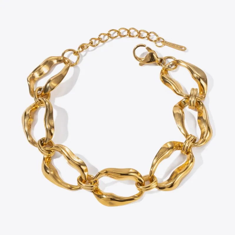 18K Gold Link Chain Bracelet sold by Mason & Madison Co.