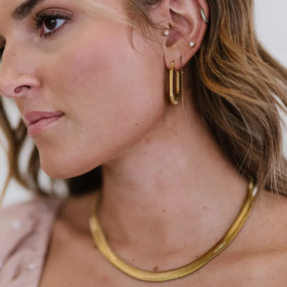Gold Hoop Earrings - Thread U sold by Mason & Madison Co. product image thumbnail 2
