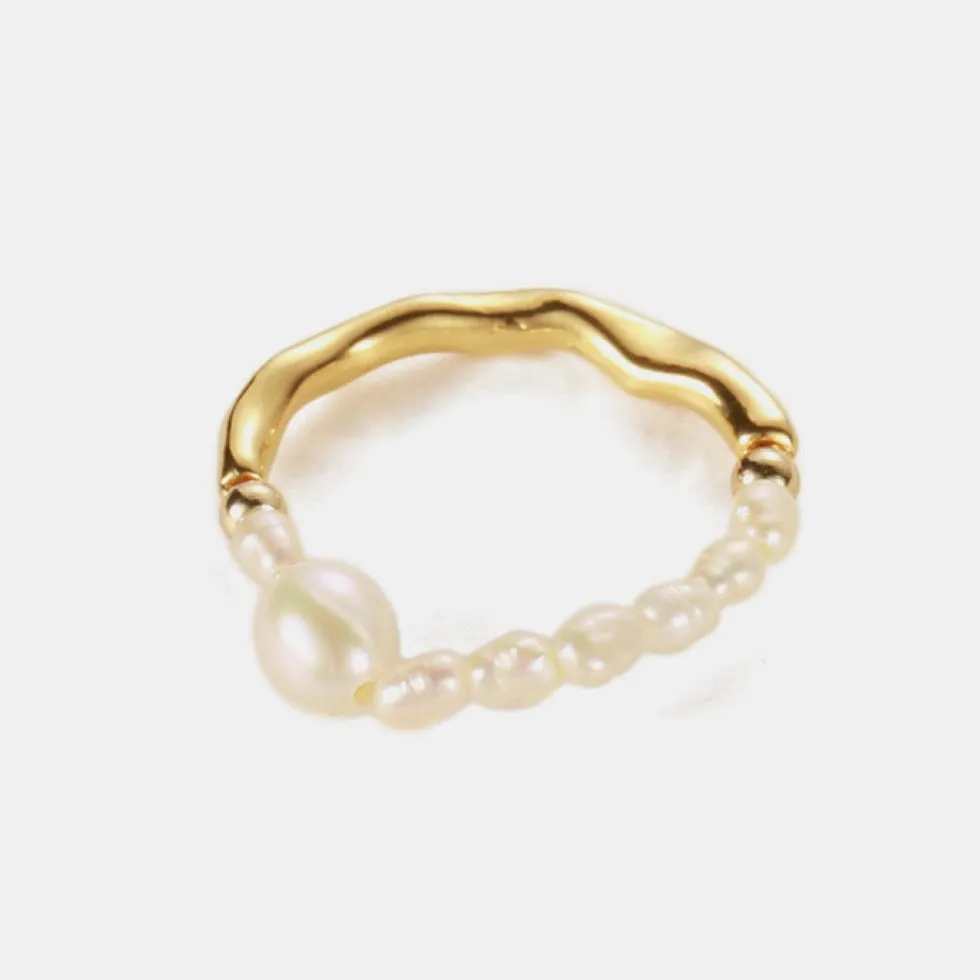 Half Pearl Adjustable Ring sold by Mason & Madison Co.