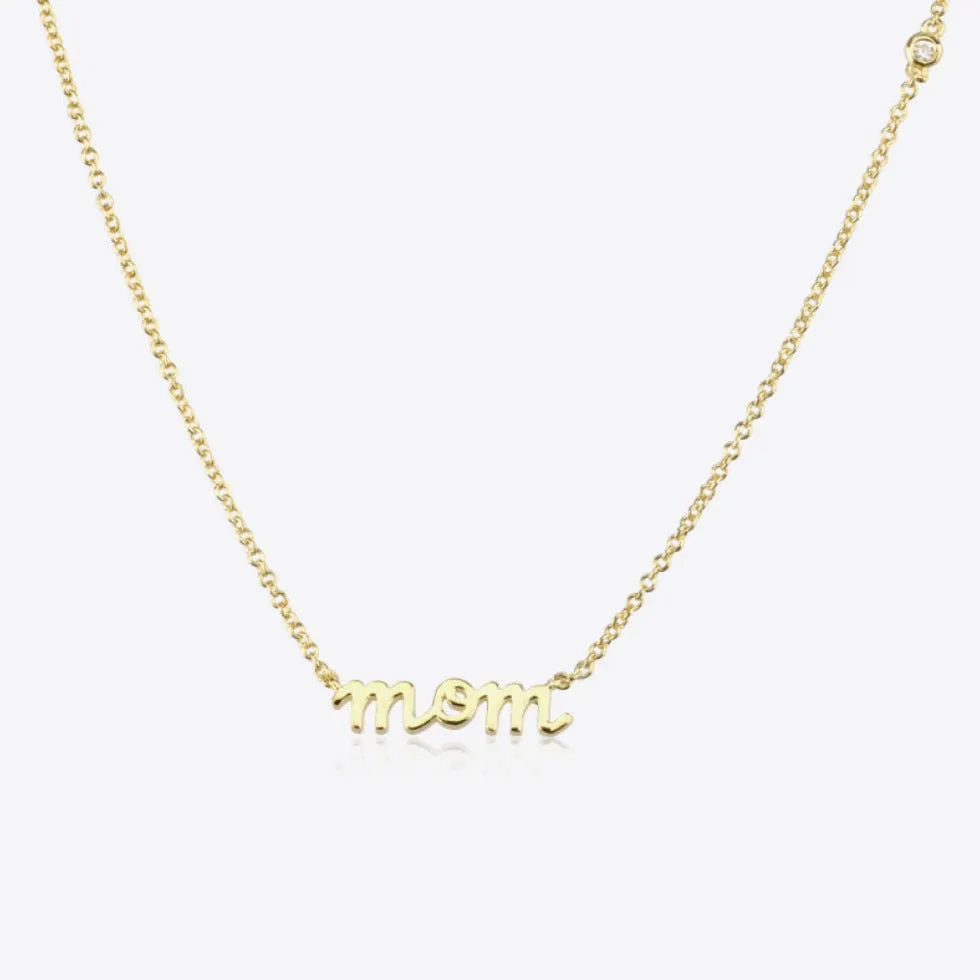 18K Gold MOM Pendant Necklace sold by Mason & Madison Co.