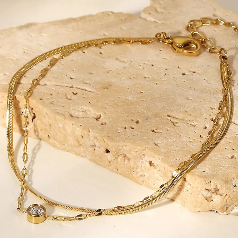 Gold Layered Chain Bracelet - Herringbone Diamond sold by Mason & Madison Co. product image thumbnail 5