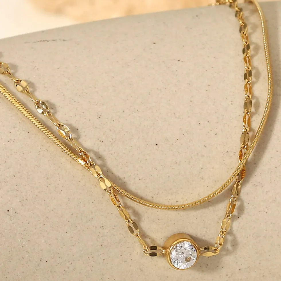 Gold Layered Chain Bracelet - Herringbone Diamond sold by Mason & Madison Co. product image thumbnail 4