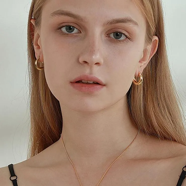 Gold Hoops Earrings - Dome sold by Mason & Madison Co. product image thumbnail 2