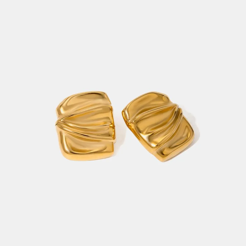 Gold Stud Earrings - Textured sold by Mason & Madison Co.